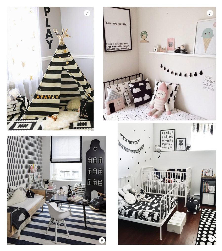 chambre en noir et blanc : inspirations